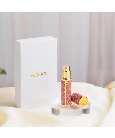 Gemice Perfume Travel Refillable Atomizer Luxury Glitter Bling Bottom Filling Perfumes Bottle Mini Fragrances Dispenser Portable Cologne Sprayer Pocket Size 5ml for Plane Trip Gift Sparkling Pink - Buy Online on SooperMarket.com