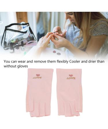 Professional Manicure Gloves Non Slip UV Protection Driving Gloves Stretchy Breathable Fingerless Fiber Cotton Nail Lamp Gloves for Home Salon Summer Outdoor Gloves for Women and Girls(Pink) - Buy Online on SooperMarket.com