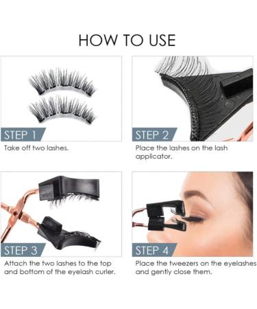 FunnAura 8Pairs Reusable Magnetic Eyelashes Natural Look Waterproof False Lashes Magnetic No Glue with Applicator(Black) - Buy Online on SooperMarket.com