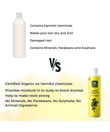 Organic Harvest Cold Pressed Castor Oil 200ml - 100% Pure & Virgin Grade for Skin Moisturization and Hair Growth - Buy Online on SooperMarket.com