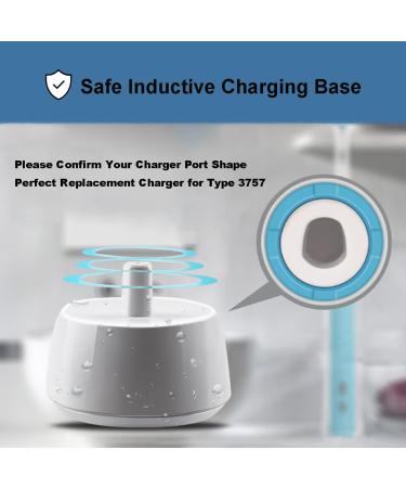 Toothbrush Charger Base Compatible with Oral b Braun Round Head Electric Toothbrush Model 3757 Replacement Charger Power Cord Portable Travel 110 V Waterproof Inductive Charging Base by Zuikn - Buy Online on SooperMarket.com