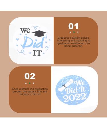 ABOOFAN Cake Ornament Candy Bag Sticker 1 Roll Stickers Bag Stickers Sealing Labels Stickers Party Stickers for Baking Party Festivals Graduation Cap Stickers Baking Sealing Stickers Blue 3.8x3.8cm - Buy Online on SooperMarket.com