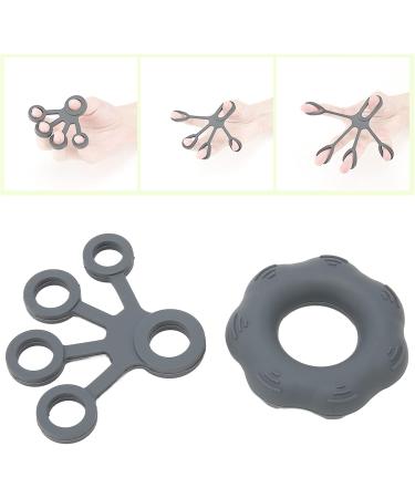 Finger Exerciser Soft Lightweight Silicone Grip Strengthener Washable Flexible for Weak Hands (Dark Grey) - Buy Online on SooperMarket.com