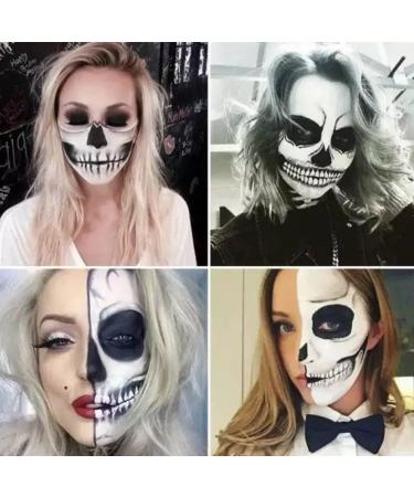 Clown White Black Face Body Makeup 6 Colors Wheel for Special Effects | Halloween Zombie Makeup Kit with Sponge | Non Toxic Professional Palettes - Buy Online on SooperMarket.com