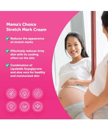 Mama's Choice Stretch Mark Cream for Pregnant Moms - Prevents & Reduces Stretch Marks, Soothes Itchy Skin - Paraben & Alcohol Free - 3.38 oz - Buy Online on SooperMarket.com