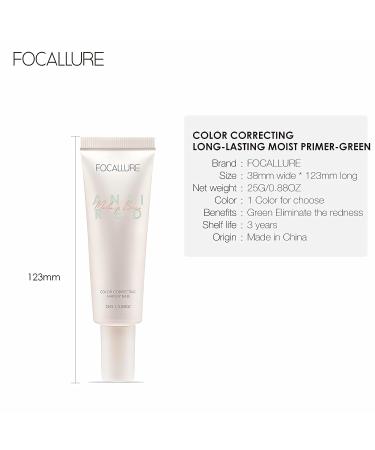 FOCALLURE Blurmax Pore-Minimizing Face Primer - Lightweight, Mattifying, Skin Correcting | All-Day Wear, Controls Shine, Hydrating - Greenv - Buy Online on SooperMarket.com