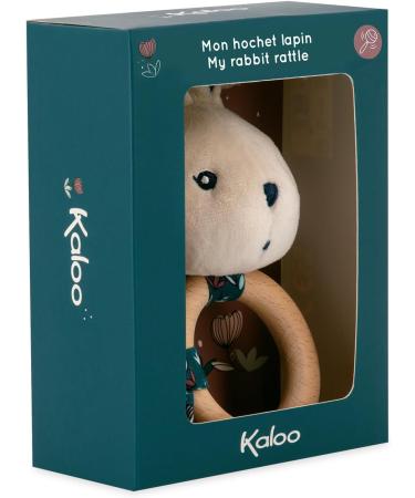 Kaloo KDoux Baby Bite Ring - FSC Wood Plush Rabbit with Bell - Sensory Development Toy for Infants - Nature Motif - K216000 White - Buy Online on SooperMarket.com