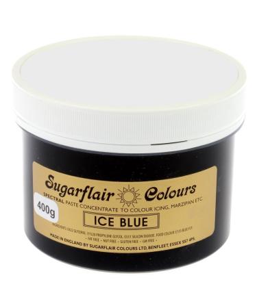 Sugarflair BULK 400 gram Concentrated Food Colour Paste Gel Cake Decorating. Red Green Yellow Pink Blue Black (Ice Blue)