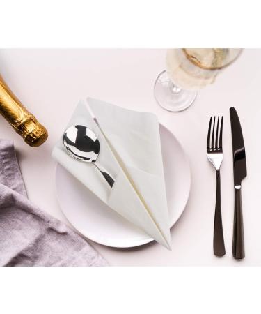 Adorfine 60 High-Quality 40x40 cm White Disposable Napkins | 100% Cellulose Decorative Tissues for Weddings Parties Birthdays & Festivals - Buy Online on SooperMarket.com
