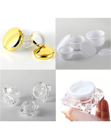 Zeoabsy 4-Pack 5ml Transparent Acrylic Diamond-Shaped Jars with Gold Screw Caps Perfect for Creams Lotions Nail Art & Lip Balm - Buy Online on SooperMarket.com