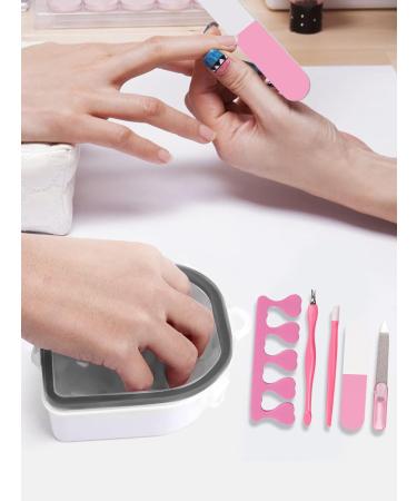 Yokilly Nail Soak Off Bowl 2PCS Acetone Acrylic Remover Kit - Nail Polish Remover Bowl with 5 PCS Nail Art Tools - Buy Online on SooperMarket.com