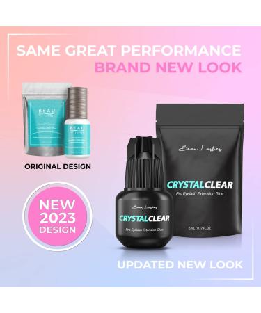 Crystal Clear Professional Eyelash Extension Glue | Strong Fast Drying Adhesive | Long-Lasting Semi-Permanent Lash Extensions | 7 Weeks Retention - Buy Online on SooperMarket.com