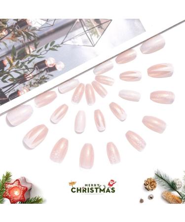Vatocu Christmas Short Red Press on False Nails with Snowflake and Elk Design - 24pcs for Women and Girls - Buy Online on SooperMarket.com
