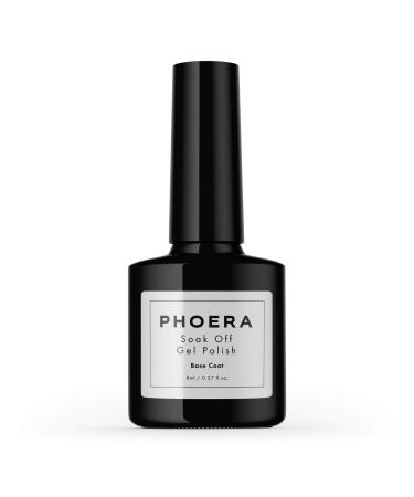 AQUAPURITY PHOERA UV Gel Nail Polish Soak off Gellish Base Coat Long Lasting Varnish Manicure Art Polishes Non Smudge Formula 8ML (BASE COAT)