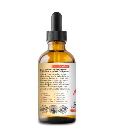Organic Apricot Kernel Oil 4oz - Cold-Pressed, Unrefined, Chemical-Free - Natural Moisturizer for Hair, Face, Body, Nails - Rich in Antioxidants - Bella Terra Oils - Buy Online on SooperMarket.com