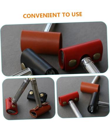 MusiSaly Men's Razor Set - 2 Pieces with Leather Case | Premium Shaving Experience Portable & Stylish 8.5x4.5cm - Buy Online on SooperMarket.com
