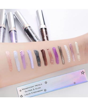 Weixinbuy 12 Colors Liquid Eyeshadow Glitter Metallic Eyeshadow Shining Shimmer Glitter Highly Pigmented Liquid Eyeliner Waterproof Long Lasting ((103#Ice)) - Buy Online on SooperMarket.com