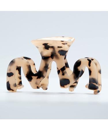 Large Tortoise Shell Claw Clips 3.5 Inch - Checkered French Design Hair Jaw Clamp for Women - 2 Pack - Buy Online on SooperMarket.com