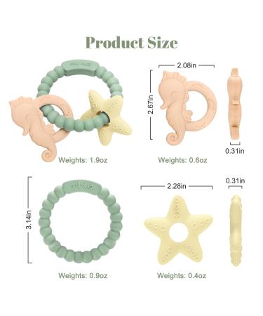 ClDy Ocean Green Bite Ring for Babies | BPA-Free Silicone Teething Toy | Soothing & Stimulating Gums | Ideal for 3 Months+ - Buy Online on SooperMarket.com