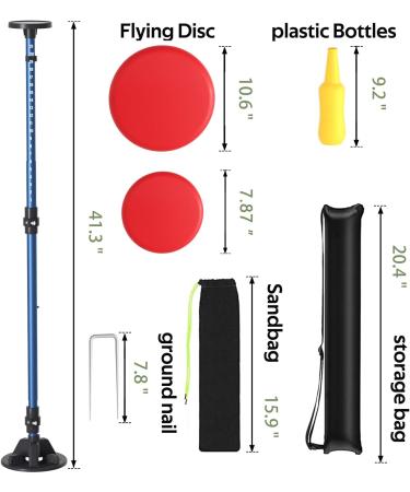 Teamaze Flying Discs Game Set - 2 Pack Bottle Game with Height Adjustment and Score Tracker for Family Outdoor Fun - Buy Online on SooperMarket.com