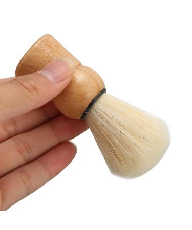 Men's Wooden Handle Shaving Brush - Mini Professional Safety Synthetic Brush for Salon Quality Shaves - Buy Online on SooperMarket.com