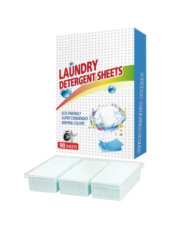 Laundry Detergent Sheets 90PCS Washing Detergent Sheet Deep Stain Removal Laundry Detergent Sheet Strip Laundry Soap Sheet for Home Hand-washing