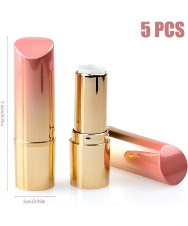5-Piece 3.5g Gradient Pink Lipstick Tubes - Refillable DIY Lip Balm Containers - Buy Online on SooperMarket.com