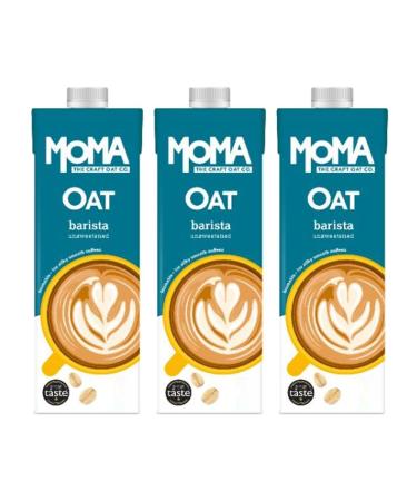 3 x 1L Unsweetened Oat Milk Wholegrain Drink Non Dairy Vegan Vitamin D3 B12 B2 Milk Alternative
