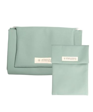 Mimuselina 2 Pack: Baby changing pad on the way + diaper bag for on the go - foldable diaper pad and water -repellent with diaper pocket - portable diaper pad dirt -repellent pack green avenue
