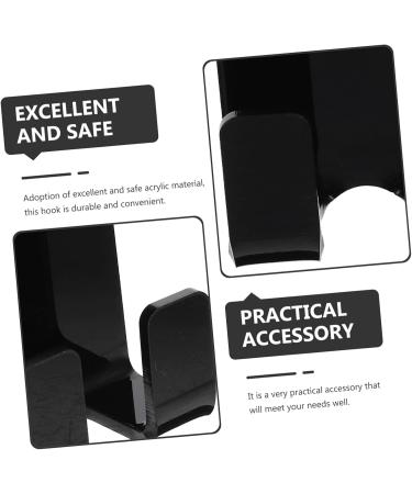 HEMOTON Acrylic Door Hook 8pcs Bathroom Hook Shower Door Wall-Mounted Towel Hanger Organizer Hangers Rack for Bathrooms Plug 6X4.5X2.8CM Black - Buy Online on SooperMarket.com