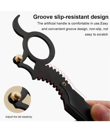 Vintage Premium Safety Razor - Men's Eyebrow Ring Razor with Finger Ring | Robust Black | International Shipping - Buy Online on SooperMarket.com