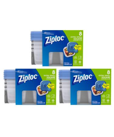 Ziploc One Press Seal Extra Small Square Container - 8 ct (Pack - 3)