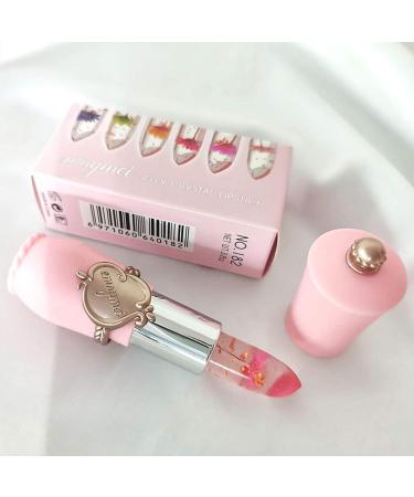 Petansy 6 Pack Crystal Jelly Flower Lipstick Set - Long Lasting Moisturizing Lip Gloss Kit with Magic Color Change - Nutritious Temperature Lip Balm Set - Buy Online on SooperMarket.com