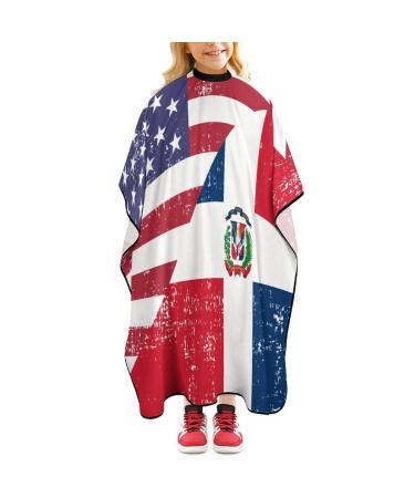 America Dominican Flag Barber Cape Professional Hair Cutting Cape Cute Haircut Apron for Boys Girls