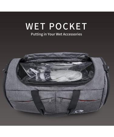 Canway 45L Sports Gym Bag Travel Duffel with Wet Pocket & Shoes Compartment - Lightweight Gray | Men & Women - Buy Online on SooperMarket.com
