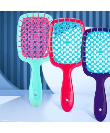 Comb Women's Scalp Massage Comb Hair Brush Women's Hollowed Out Home Salon Hair Styling Tool Comb Wide Tooth Comb (Color : Rose red-white) - Buy Online on SooperMarket.com