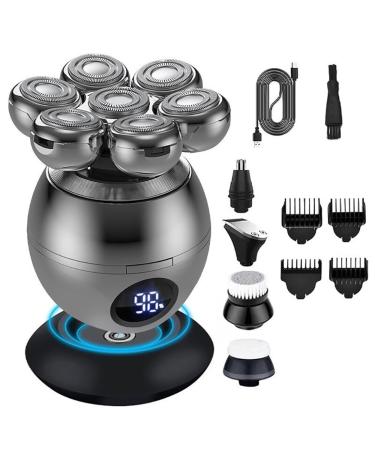 Head Shaver for Men 5 in 1 Electric Head Shaver for Bald Men 7D Floating Cutter Beard Trimmer Clipper IPX5 Waterproof Shaving USB Wireless Charging