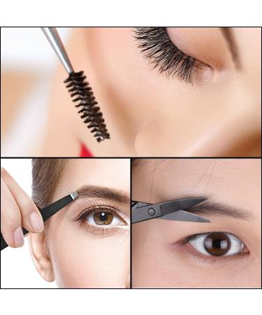 SCJJZ Women's razor blades tweezers eyebrow tweezers set of 4 eyebrow scissors with eyebrow clip eyebrow comb black - Buy Online on SooperMarket.com