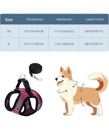 Ankilo Upgraded Harness with Leash Set Escape Proof Dog Vest Harnesses Vest Harnesses with Soft Mesh and Reflective Bands No Pull Small Dog Harness for Cats and Small Dogs (Rose-red S) - Buy Online on SooperMarket.com