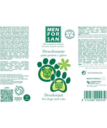Menforsan Deodorant for Dogs and Cats - 125 ml | Best Pet Odor Eliminator | Fast International Shipping - Buy Online on SooperMarket.com