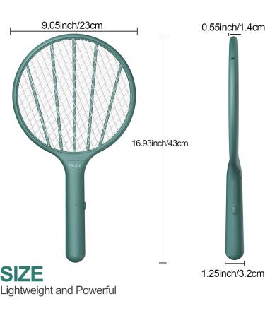 Bug Zapper Racket - Electric Fly Swatter for Indoor & Outdoor Mosquito Killer (2 Green) - Buy Online on SooperMarket.com