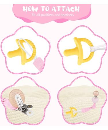 Vicloon 3 Pcs Baby Dummy Clips: BPA-Free Soother Pacifier Chain Holder for Teether Toy - Pink/Beige - Buy Online on SooperMarket.com