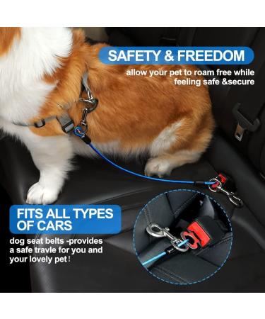 Mi Metty Dog Car Harness with Coated Wire Rope Safety Restraint - 32 inch Black+Black - Buy Online on SooperMarket.com
