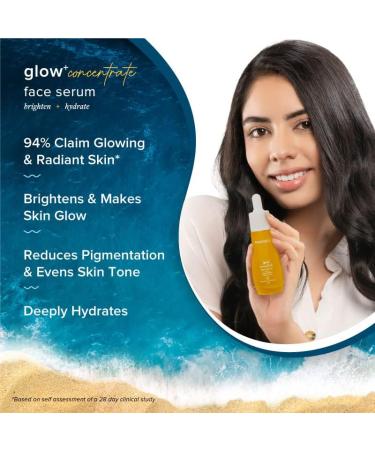 Glow+ Concentrate Face Serum | Radiance Serum with Vitamin C & Papaya | Hydrating & Fragrance-Free | All Skin Types | 1.01 Fl Oz/30ml - Buy Online on SooperMarket.com