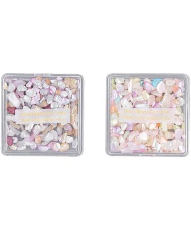 Nail Flakes Shell Slices Irregular Nail Jewelry Decorations 2 Boxes for Salon - Buy Online on SooperMarket.com