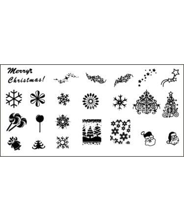 Stamping stencil plate Christmas X-mas frost flower Santa Claus XLR07 nail art nail design