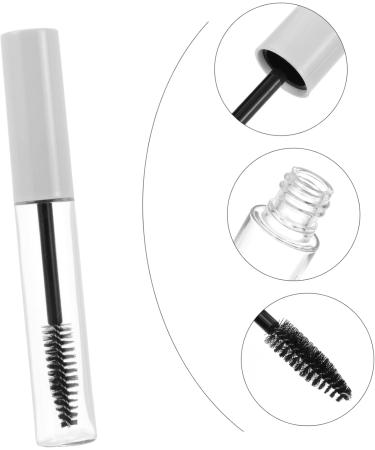 PLAFOPE 10pcs Eyelash Tube Eyelash Mascara Eyelash Brush Tubes Clear Mascara Tube Cosmetic White Plastic - Buy Online on SooperMarket.com