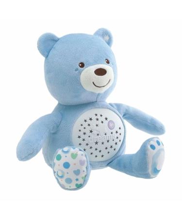 Chicco First Dreams Teddy Bear with Night Light Blue | Projects Stars Lighting Effects Relaxing Music Calming for Baby Light Blue