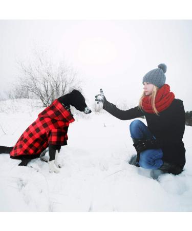 MTLIEPTE Red Plaid Dog Hoodie Sweater with Hat & Pocket XL - Pet Clothes - Buy Online on SooperMarket.com
