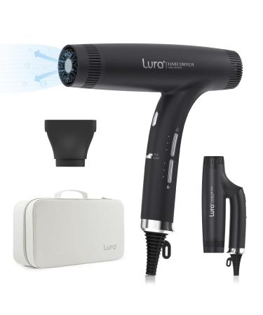 Professional Hair Dryer Ionic Blow Dryer with 110 000 RPM Brushless Motor Quiet Hairdryer Powerful Lightweight Foldable Hair dryers for Women Blowdryer with 3 Heat & Speed Settings (Grey) Gray
